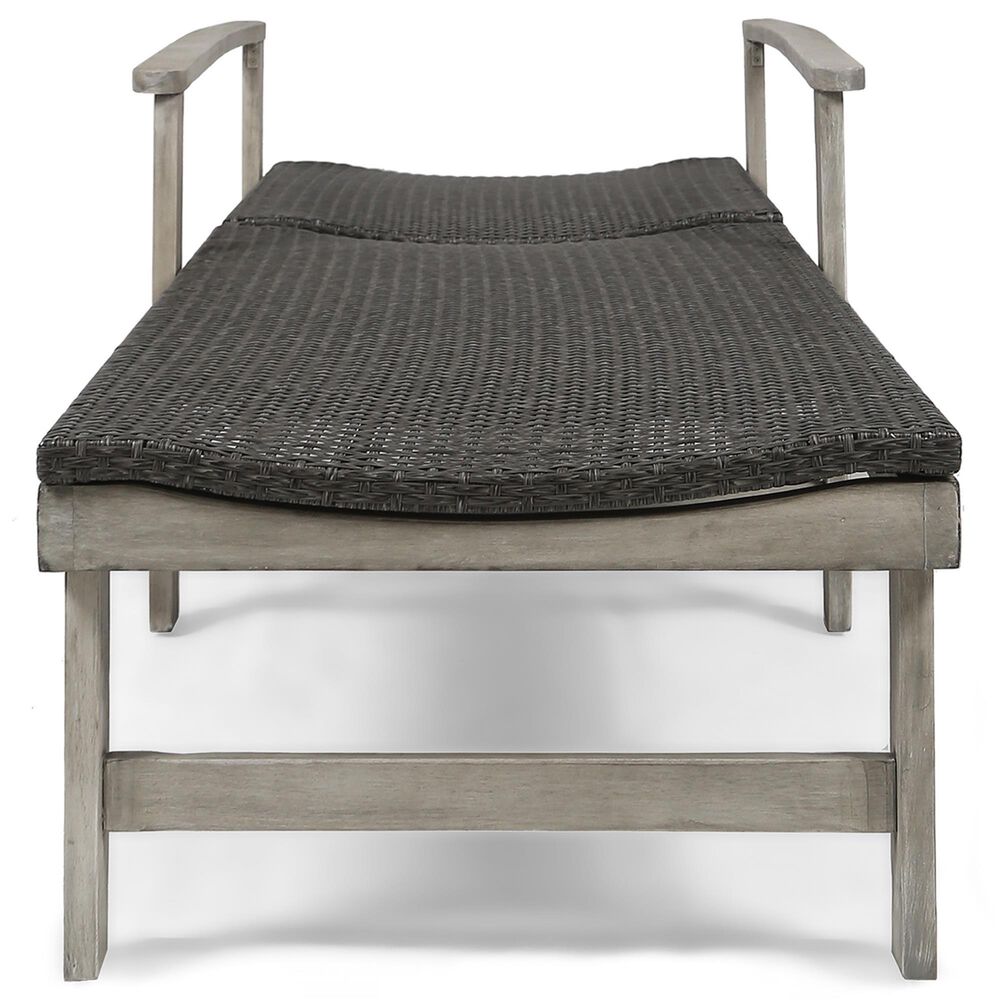 Hearth and Haven Hampton Outdoor Chaise Lounge with Adjustable Seating in Grey, , large