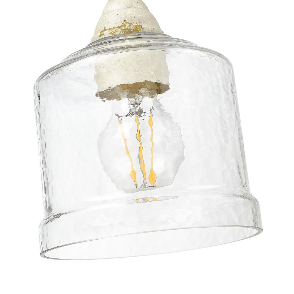 Golden Lighting Keating 1-Light Pendant with Hammered Water Shade in Antique Ivory, , large
