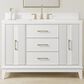 37B Fenwick 48" Single Bathroom Vanity in Bright White with Glossy White Composite Stone Top and Backsplash, , large