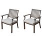 Hearth and Haven Outdoor Aluminum Dining Chair with Cushion in Gray (Set of 2), , large