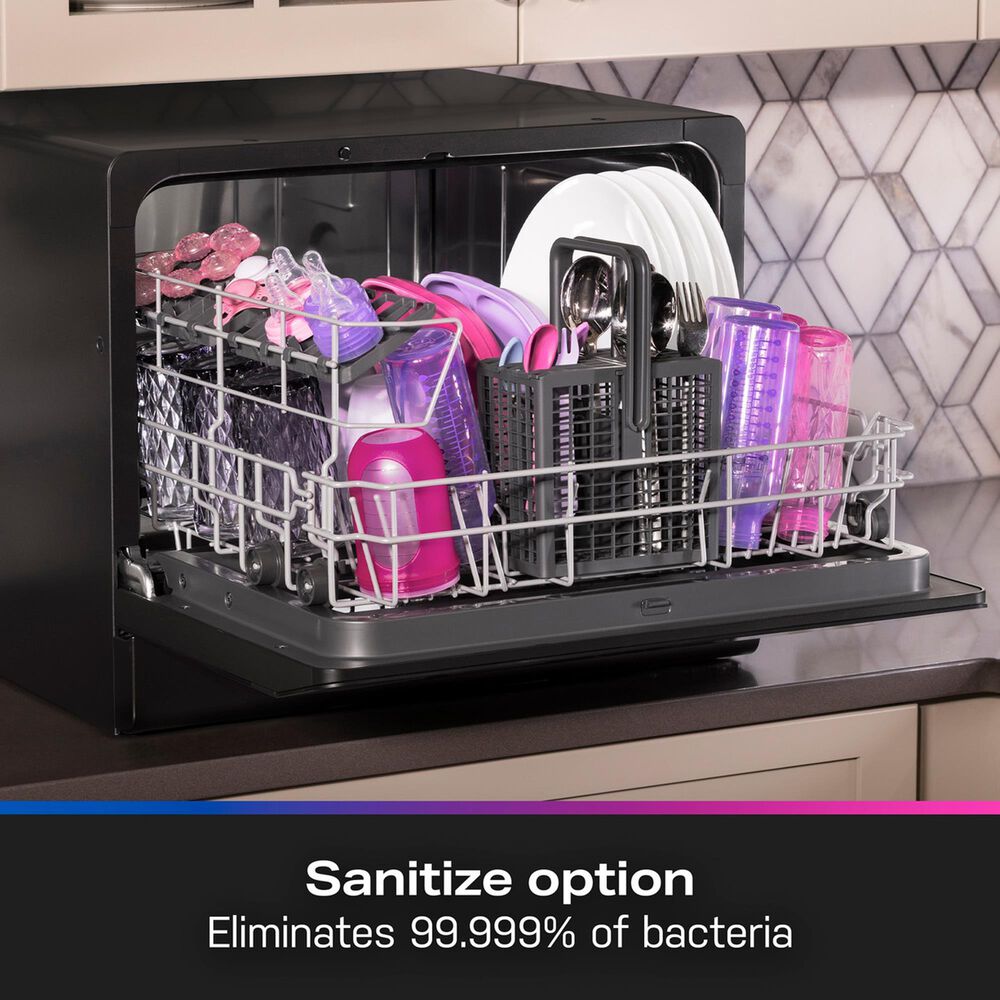 GE Profile 21.7" Countertop or Built-In Smart Compact Dishwasher with 6 Wash Cycles in Black, , large