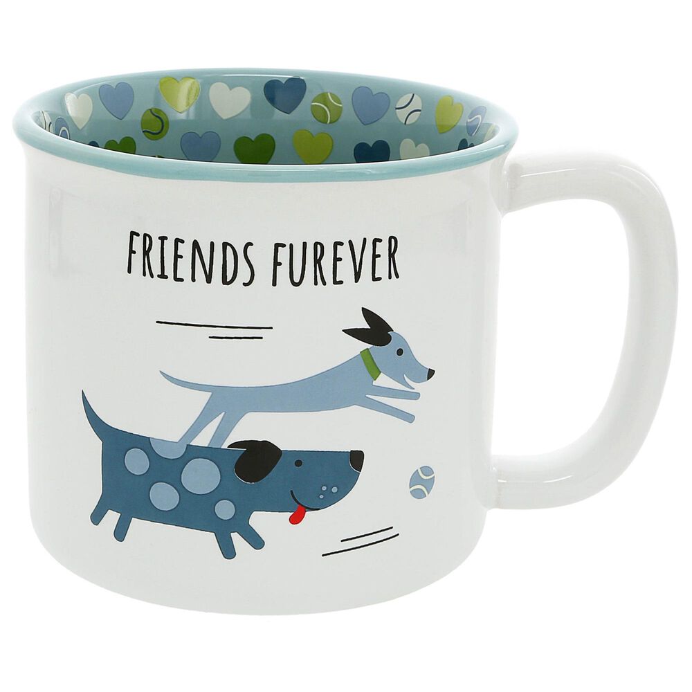 Pavilion Friends Furever 18 Oz Mug in White and Blue, , large