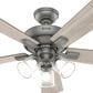 Hunter Crestfield 52" Remote Ceiling Fan with LED Lights in Matte Silver, , large