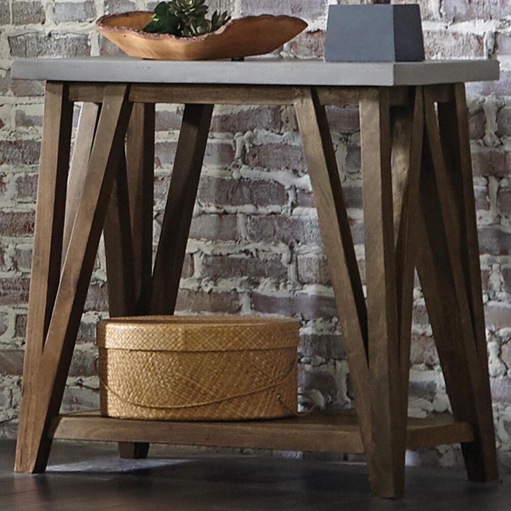Bolton Furniture Brookside 30" Console/Media Table in Brown/Light Gray, , large