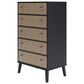 Ashley Charlang 5 Drawer Chest in Matte Black and Beige, , large