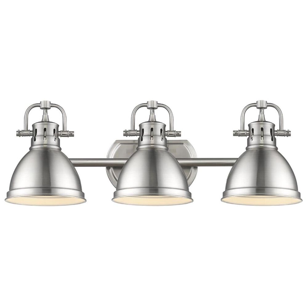 Golden Lighting Duncan 3-Light Bath Vanity in Pewter with Pewter Shades, , large