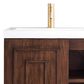 James Martin Vanities Alicante 24" Single Bathroom Vanity in Mid Century Acacia and Radiant Gold with 5 cm White Glossy Resin Top and Rectangular Sink, , large