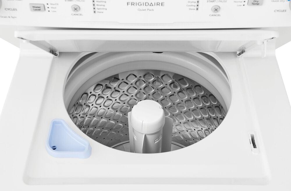 Frigidaire 3.9 Cu Ft Washer and 5.5 Cu Ft Dryer Electric Stacked Laundry in White, , large
