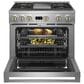 Monogram 36" All Gas Professional Range with 4 Burners and Griddle in Stainless Steel, , large
