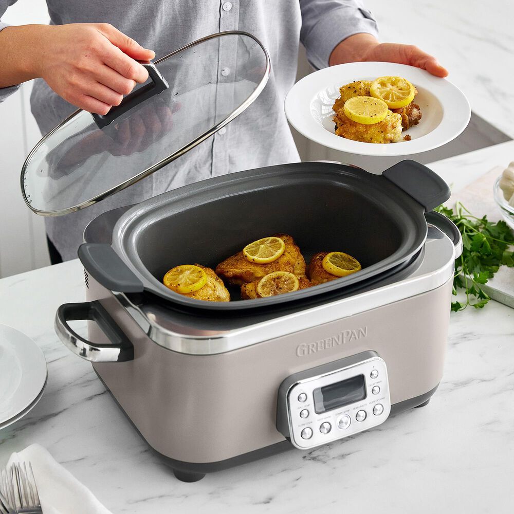 Green Pan Elite 14-In-1 6 Quart Slow Cooker in Clay, , large