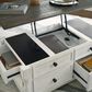Ashley Havalance Lift-Top Coffee Table in Distressed Vintage White and Weathered Gray, , large