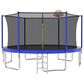 HOMLUX 14" Outdoor Trampoline Sports with Basketball Hoop in Blue, , large
