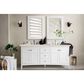 James Martin Vanities Palisades 72" Double Bathroom Vanity in Bright White with 3 cm Eternal Marfil Quartz Top and Rectangular Sinks, , large