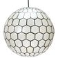 Creative Coop Simone 16" Pendant with Pearly White Shade in Black, , large