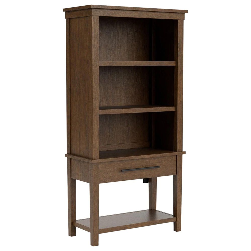 Wycliff Bay Calhoun 2-Piece Writing Desk and Bookcase Set in Whiskey Oak, , large