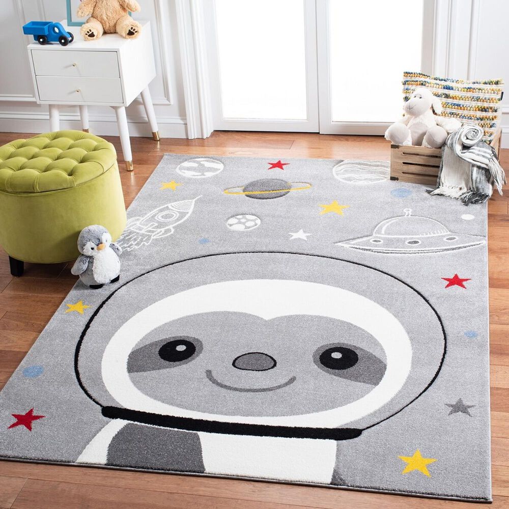 Safavieh Carousel CRK140 5&#39;3&quot; x 7&#39;6&quot; Grey and Ivory Kids  Area Rug, , large
