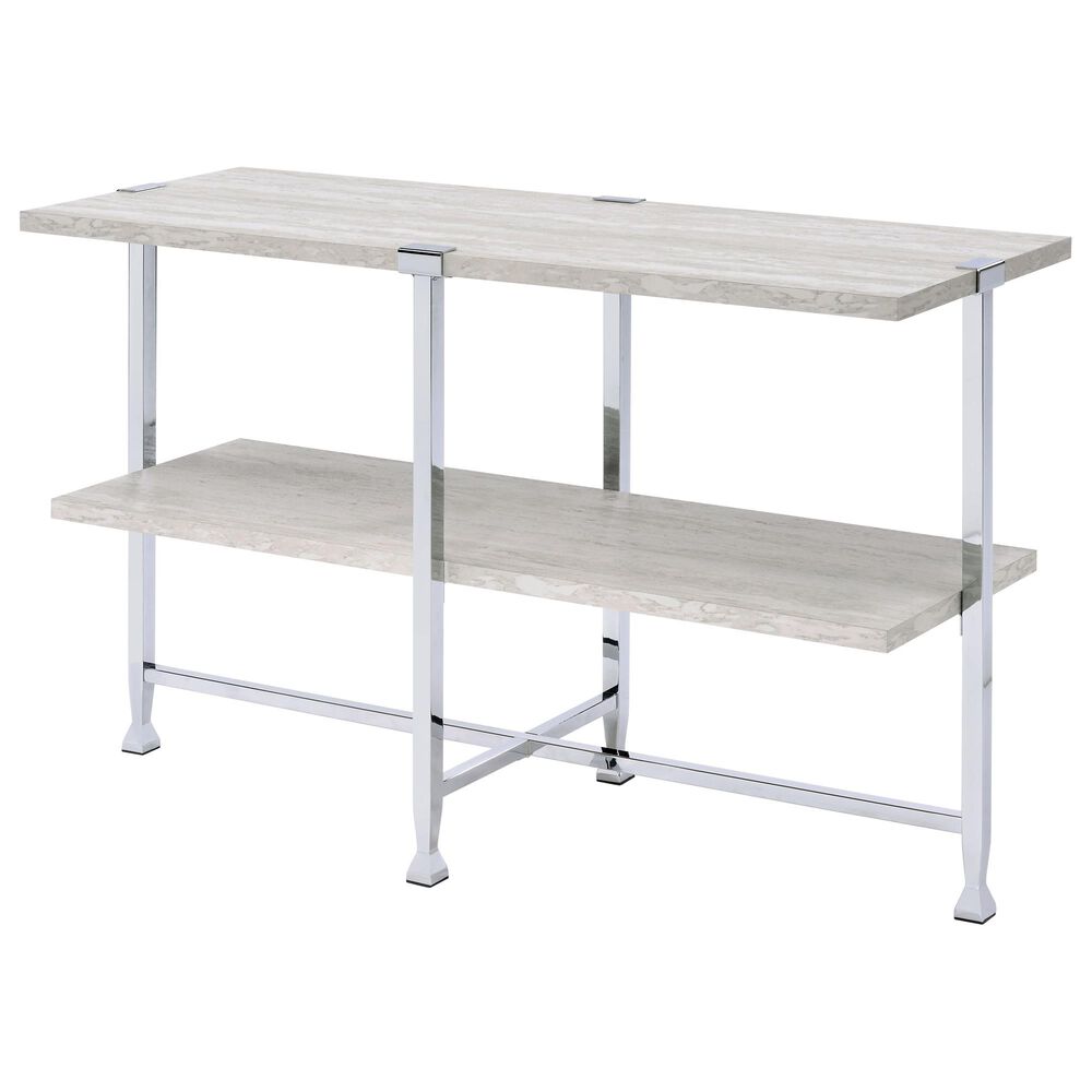 Gunnison Co. Brecon Sofa Table in White Oak/Chrome, , large