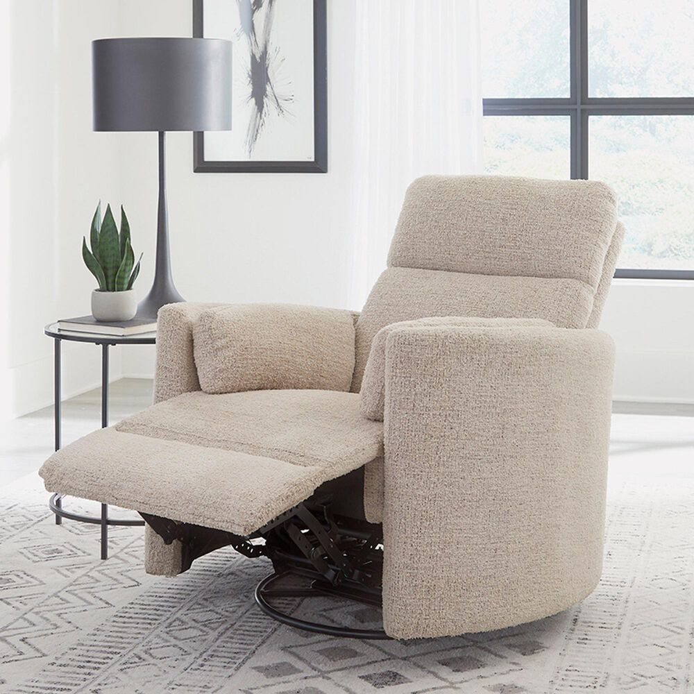 Simeon Collection Radius Manual Swivel Glider Recliner in Burlap, , large