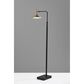 Adesso Lucas LED Floor Lamp in Black and Antique Brass, , large