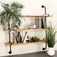 Maple and Jade 38" Wall Shelf in Oiled Brown and Sleek Black, , large