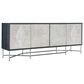 Hooker Furniture Commerce and Market 80" Fine Lines Entertainment Console in Black, White and Brushed Pewter, , large