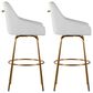 LumiSource Hannah Swivel Bar Stool with White Faux Leather Upholstery in Gold (Set of 2), , large