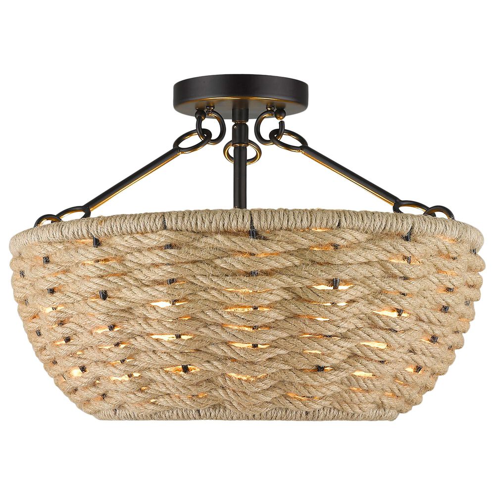 Golden Lighting Hathaway Semi-Flush in Matte Black, , large