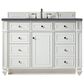 James Martin Vanities Bristol 48" Single Bathroom Vanity in Bright White with 3 cm Charcoal Soapstone Quartz Top and Rectangular Sink, , large