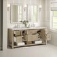 James Martin Vanities Breckenridge 72" Double Vanity in Whitewashed Oak with 3 cm Arctic Fall Solid Surface Top, , large
