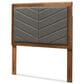 Baxton Studio Iden Twin Upholstered Headboard with Dark Grey Fabric in Walnut Brown, , large