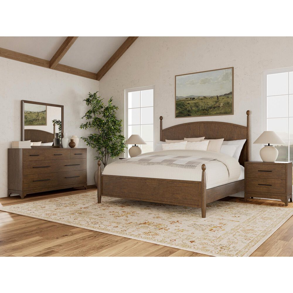 Riverside Furniture Calhoun 3-Piece King Panel Bedroom Set in Whiskey Oak, , large