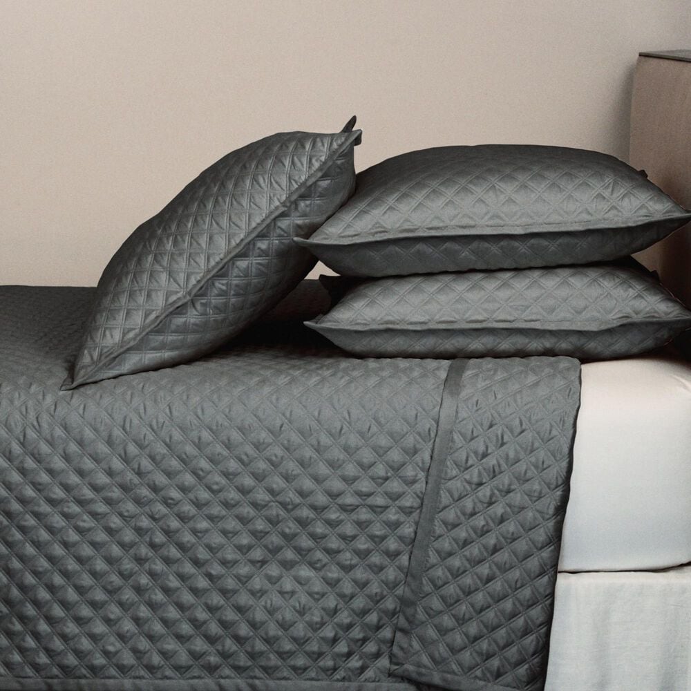 Ann Gish Art of Home 3-Piece Queen Double Diamond Coverlet Set in Charcoal, , large