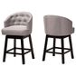 Baxton Studio Theron Swivel Counter Stool with Grey Cushion in Espresso Brown (Set of 2), , large