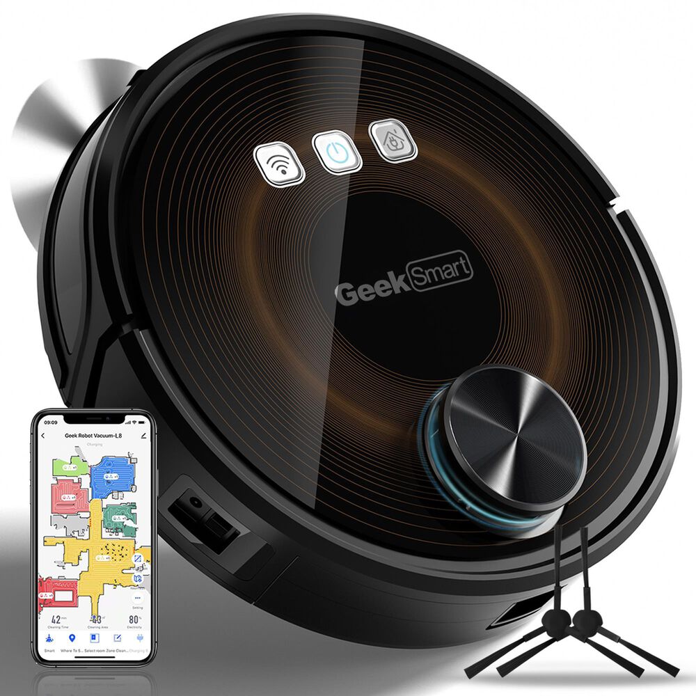 HOMLUX L8 Smart Robot Vacuum Cleaner and Mop in Black, , large