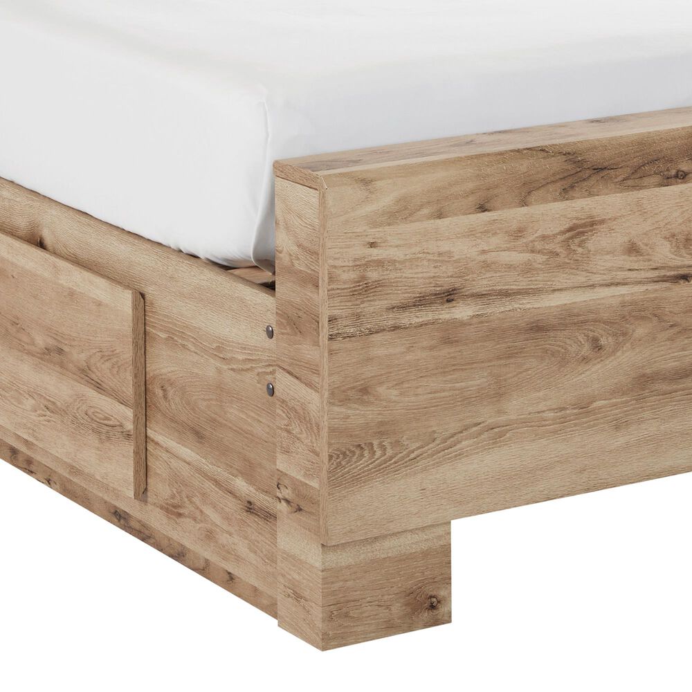 Ashley Hyanna Twin Panel Bed with 1 Side Storage in Tan Brown, , large