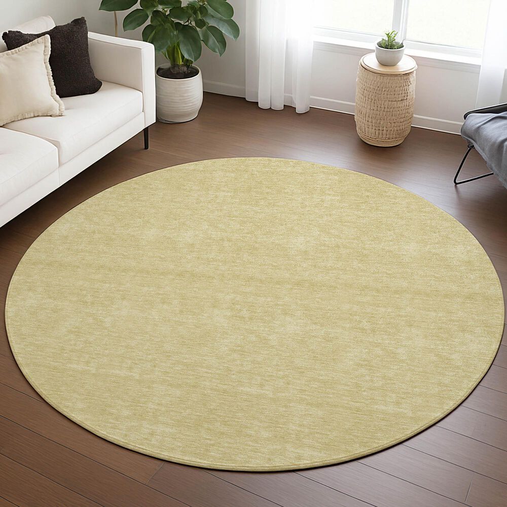 Dalyn Rug Company Soft Essentials Solid Wheat 8' Round Area Rug, , large
