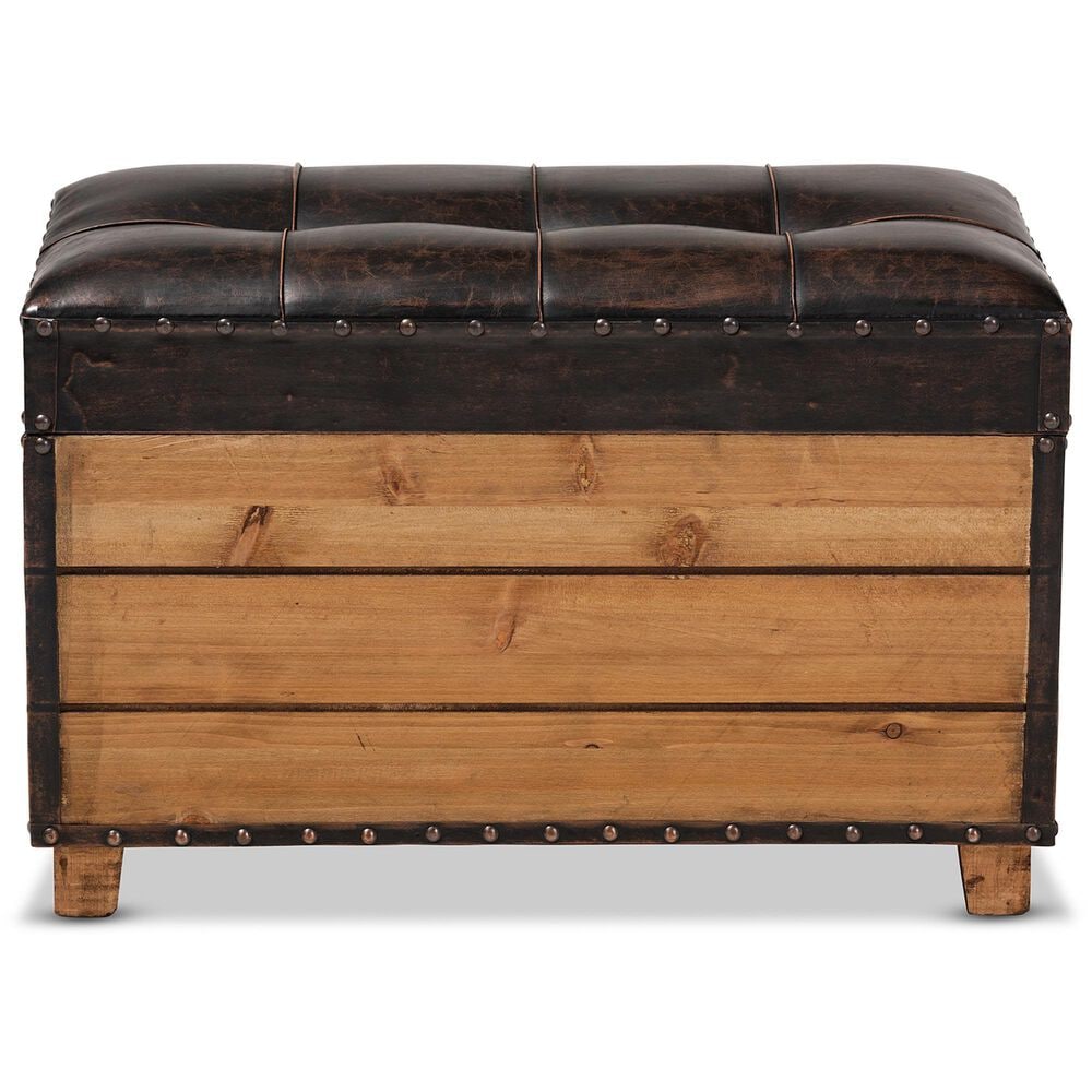 Baxton Studio Marelli 2-Piece Storage Ottoman Set in Dark Brown, , large