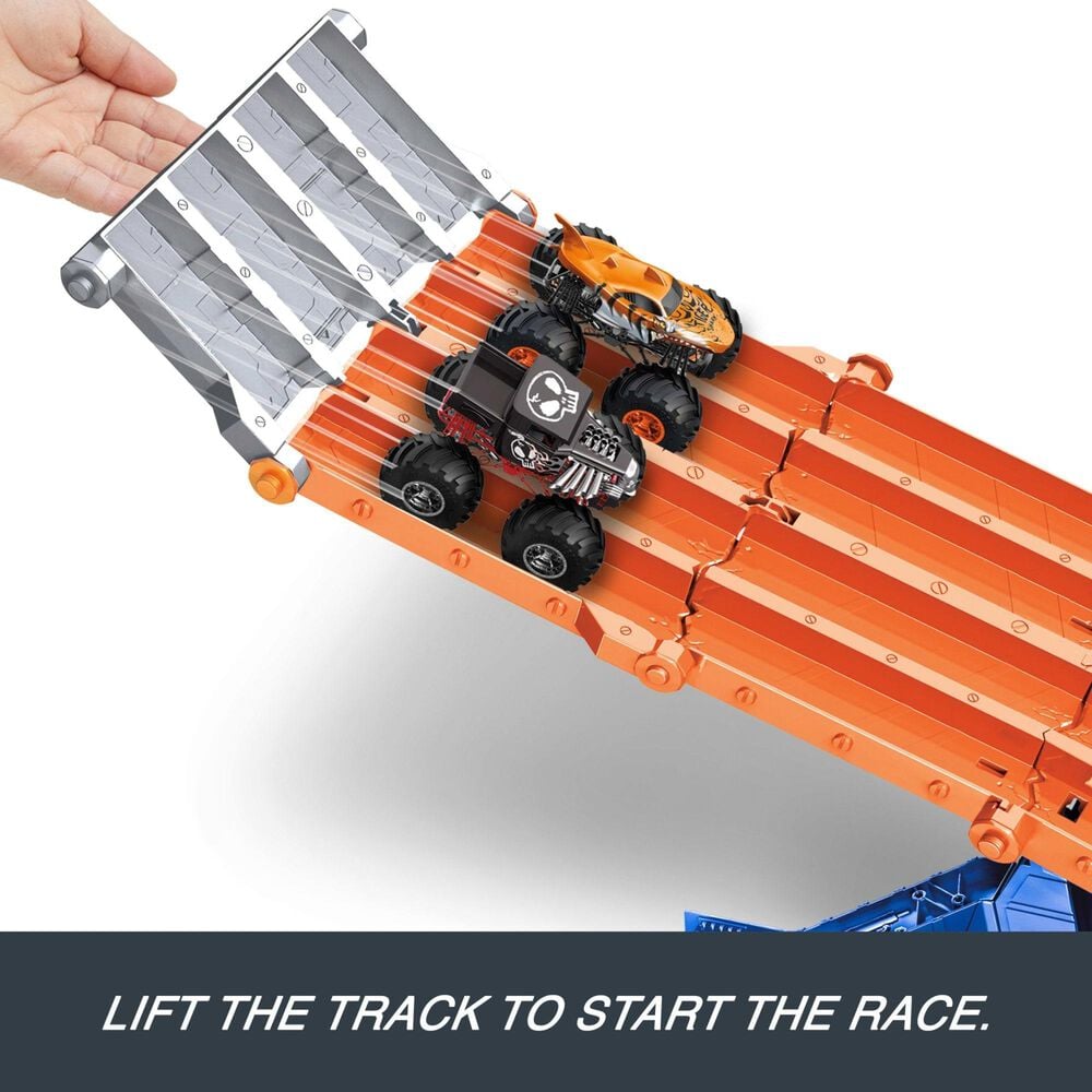 Hot Wheels Monster Trucks Racedown Destruction Track Set in Multicolor, , large