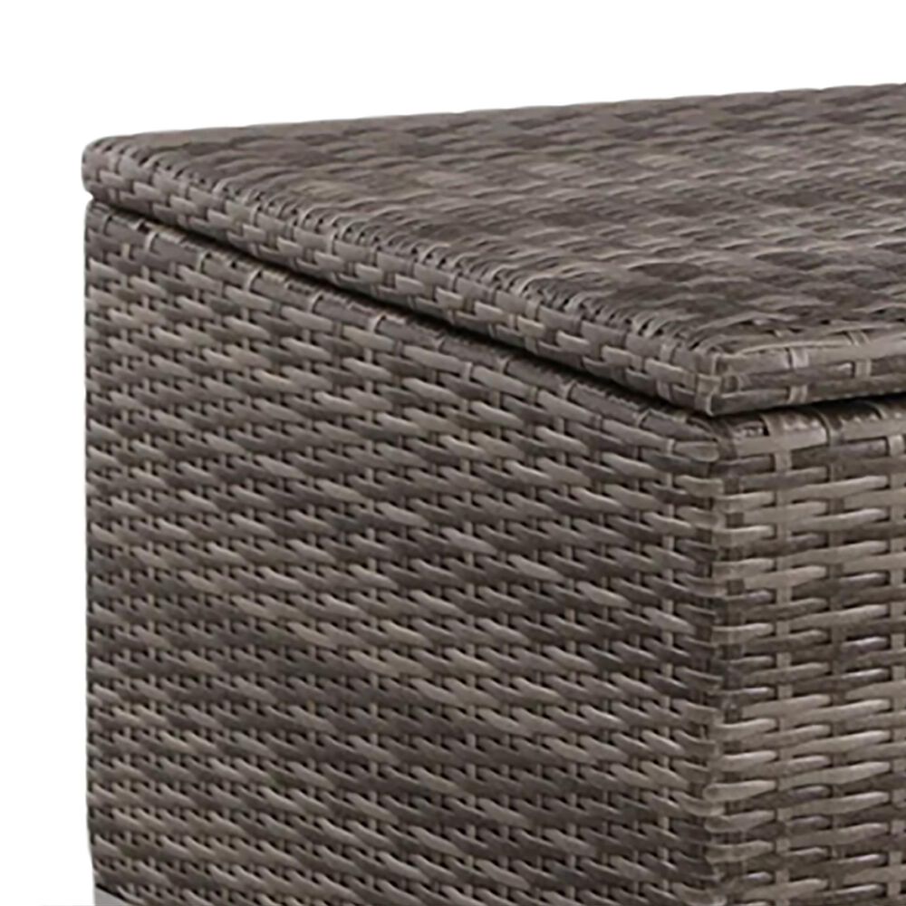 Hearth and Haven Outdoor Storage End Table with Lift-Top Lid in Gray, , large