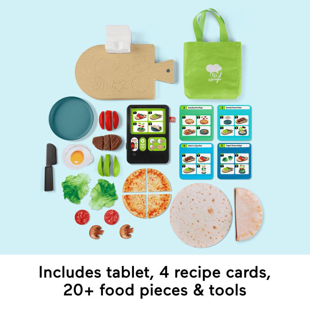 Fisher Price Laugh and Learn 123 Follow The Recipe Meal Kit Preschool Pretend Playset, , large