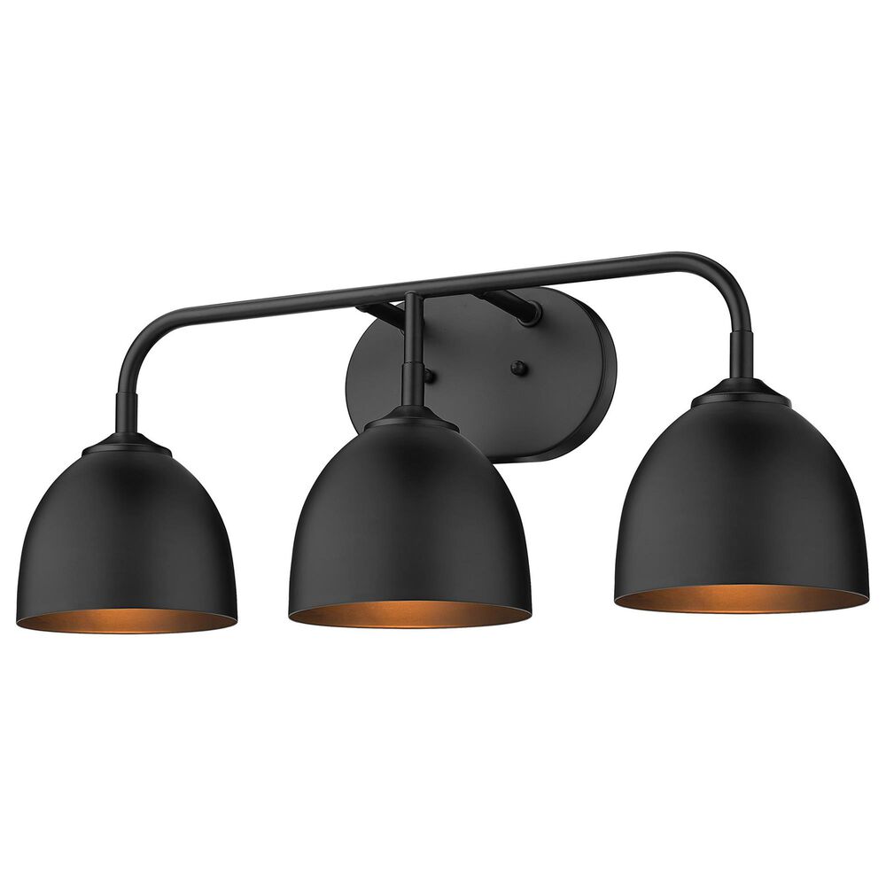 Golden Lighting Zoey 3-Light Bath Vanity in Matte Black, , large