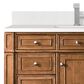 James Martin Vanities Bristol 48" Single Bathroom Vanity in Saddle Brown with Single Hole 3 cm White Zeus Quartz Top and Rectangular Sink, , large