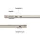 Apple MacBook Air 13.6" Laptop - Apple M4 chip 10-core CPU - 24GB RAM - 10-core GPU - 512GB SSD in Starlight with 3-Year AppleCare+, , large