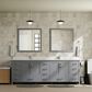 Lexora Home Jacques 84" Double Bathroom Vanity in Dark Grey with 2 cm White Cultured Marble Top and Rectangular Sinks, , large