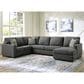 Ashley Edenfield 3-Piece Right Facing Sectional with Chaise in Charcoal, , large