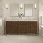 James Martin Vanities Myrrin 72" Double Vanity in Mid-Century Walnut with 3 cm Eternal Jasmine Pearl Quartz Top, , large