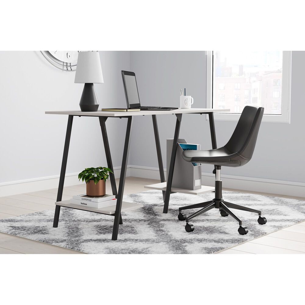 Ashley Bayflynn 2-Shelf Desk in White and Black, , large