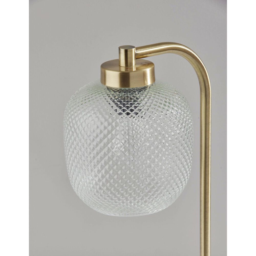 37B Natasha Table Lamp in Antique Brass and White, , large