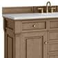 James Martin Vanities Brookfield 60" Single Bathroom Vanity in Pecan with 3 cm Arctic Fall Solid Surface Top and Rectangular Sink, , large