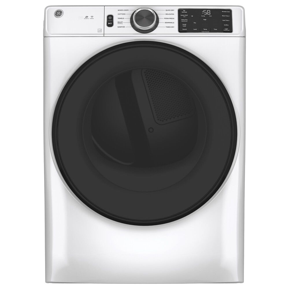 GE Appliances 7.8 cu. ft. Capacity Smart Front Load Gas Dryer with Sanitize Cycle - White, , large